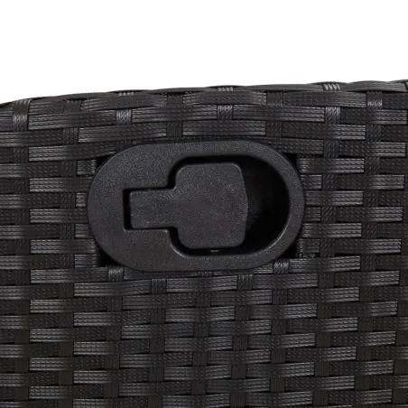 Ensemble à manger de jardin coussins 5pcs Noir Résine tressée