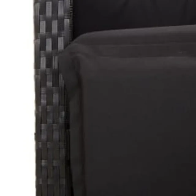 Ensemble à manger de jardin 9pcs coussins noir résine tressée