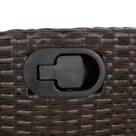 Ensemble à manger de jardin 5 pcs et coussins marron poly rotin