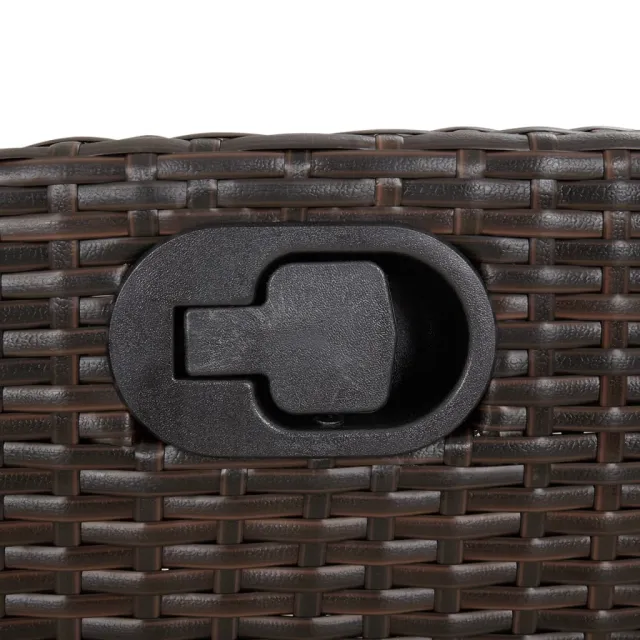 Ensemble à manger de jardin 5 pcs et coussins marron poly rotin