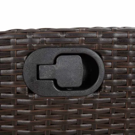 Ensemble à manger de jardin et coussins 7 pcs marron rotin