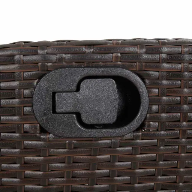 Ensemble à manger de jardin et coussins 9 pcs marron poly rotin