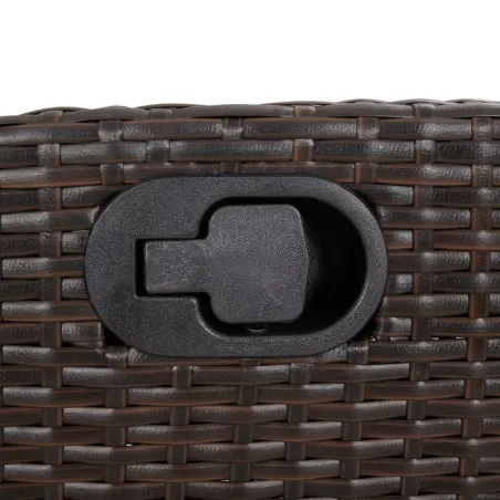 Ensemble à manger de jardin 5 pcs et coussins marron poly rotin