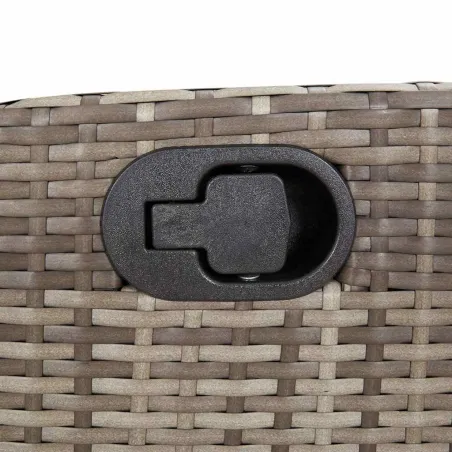 Ensemble à manger de jardin et coussins 7 pcs gris rotin