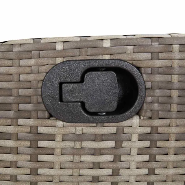 Ensemble à manger de jardin 9 pcs coussins gris résine tressée