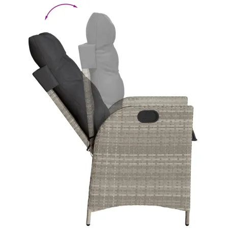Ensemble à manger de jardin et coussins 5 pcs gris clair rotin