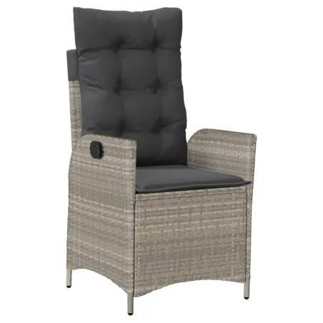 Ensemble à manger de jardin et coussins 5 pcs gris clair rotin