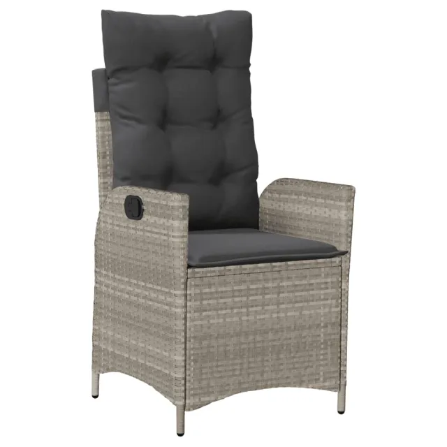 Ensemble à manger de jardin et coussins 9 pcs gris clair rotin