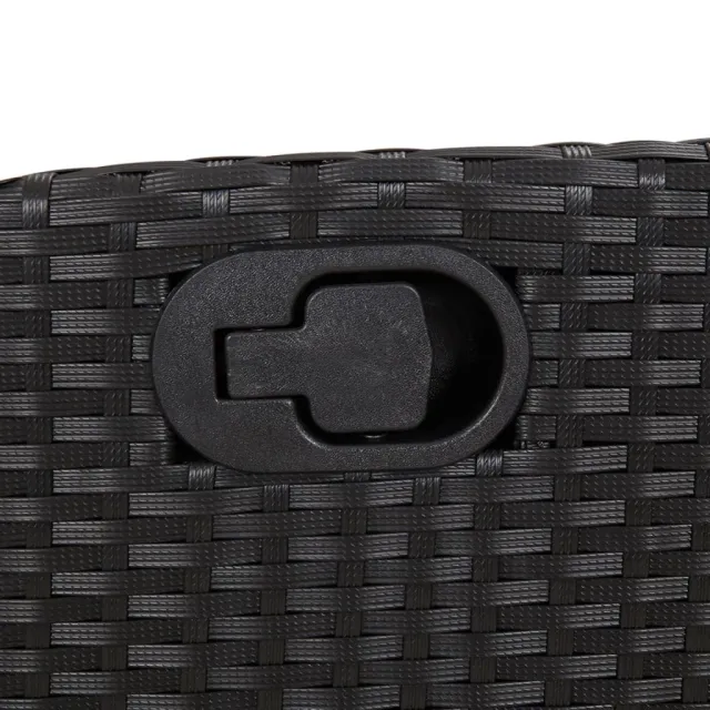 Ensemble à manger de jardin coussins 5pcs Noir Résine tressée