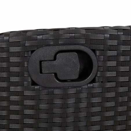 Ensemble à manger de jardin 9pcs coussins noir résine tressée