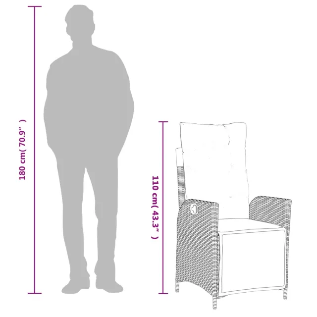 Ensemble à manger de jardin 9 pcs coussins gris résine tressée