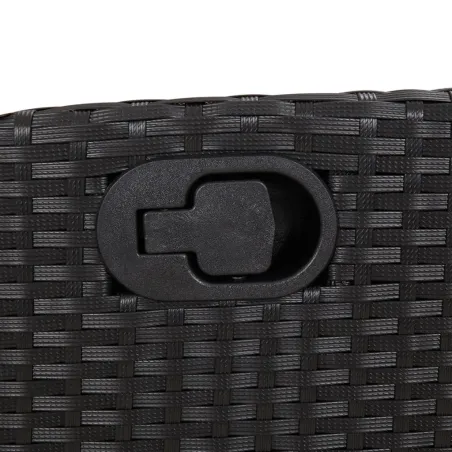 Ensemble à manger de jardin coussins 5pcs Noir Résine tressée