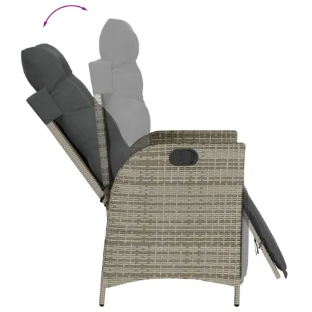 Ensemble à manger de jardin 9 pcs coussins gris résine tressée