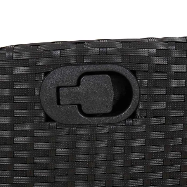 Ensemble à manger de jardin coussins 7pcs Noir Résine tressée