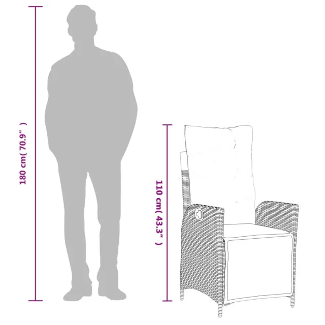 Ensemble à manger de jardin coussins 5pcs Noir Résine tressée