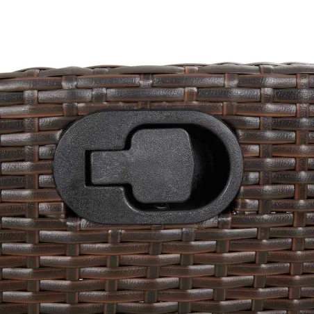 Ensemble à manger de jardin et coussins 7 pcs marron rotin