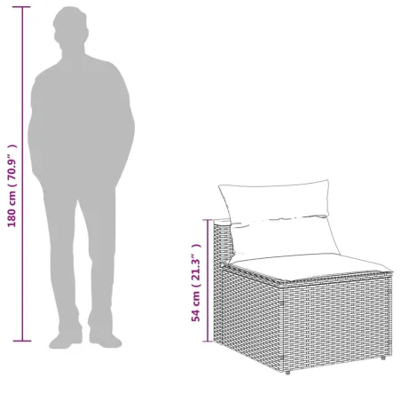 Salon de jardin 5 pcs avec coussins noir résine tressée acacia