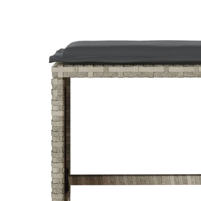 Salon de jardin 6 pcs avec coussins gris clair résine tressée