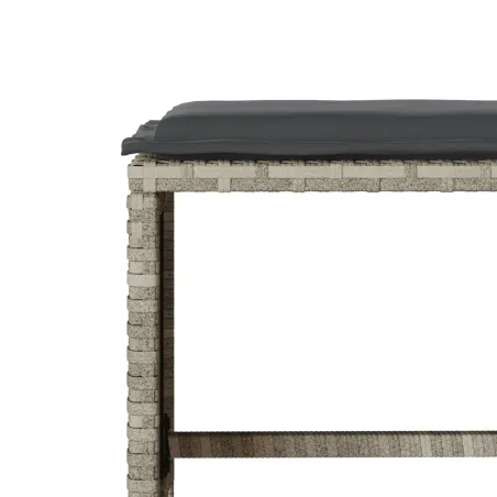 Salon de jardin 6 pcs avec coussins gris clair résine tressée