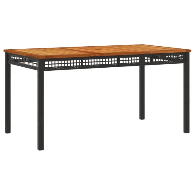 Ensemble à manger de jardin coussins 7pcs Noir Résine tressée