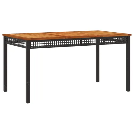 Ensemble à manger de jardin coussins 7pcs Noir Résine tressée