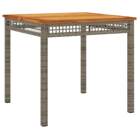 Ensemble à manger de jardin 5 pcs coussins gris résine tressée