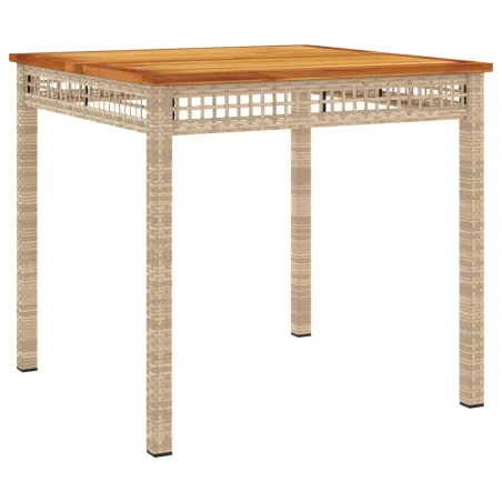 Ensemble à manger de jardin avec coussins 5pcs Beige poly rotin