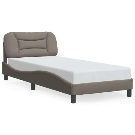 Cadre de lit avec LED sans matelas Hvar taupe 80x200 cm tissu