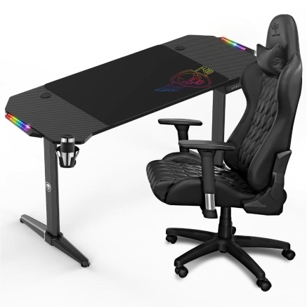 Bureau Spirit of Gamer Headquarter 800 Noir Bois MDF 140 x 60 cm 2