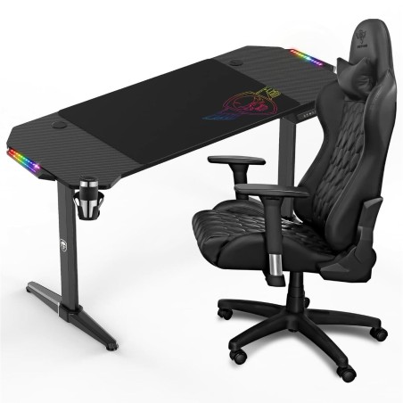 Schreibtisch Spirit of Gamer Headquarter 800 Schwarz Holz MDF 140 x 60