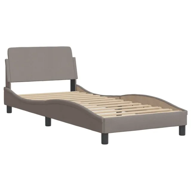 Cadre de lit avec LED sans matelas Hvar taupe 90x200 cm tissu