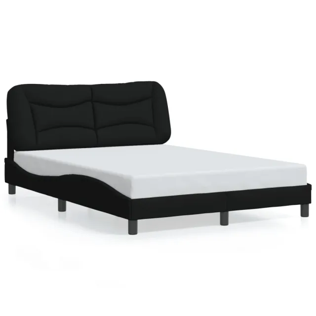 Cadre de lit avec LED sans matelas Hvar noir 120x200 cm tissu