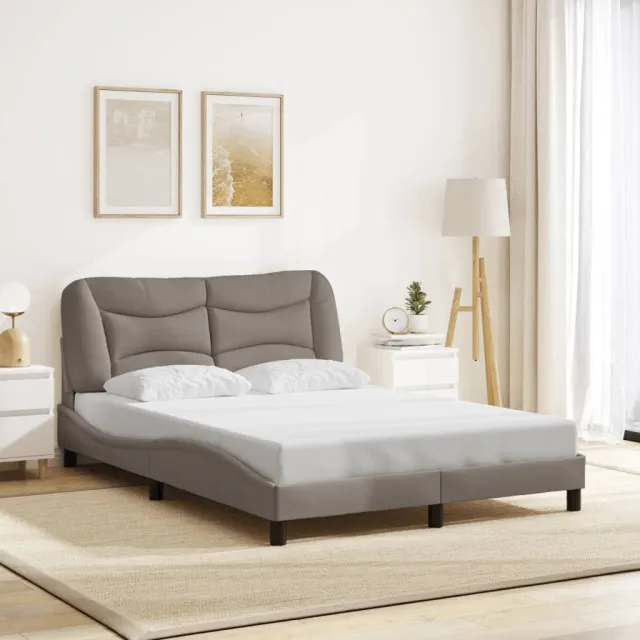 Cadre de lit avec LED sans matelas Hvar taupe 120x200 cm tissu