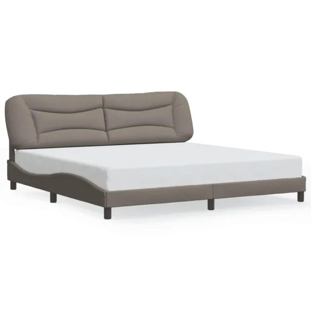 Cadre de lit avec LED sans matelas Hvar taupe 200x200 cm tissu