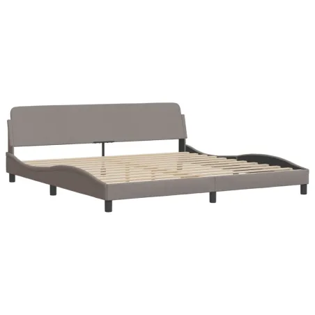Cadre de lit avec LED sans matelas Hvar taupe 200x200 cm tissu