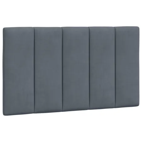 Cadre de lit avec LED sans matelas Hanko gris foncé 80x200 cm velours