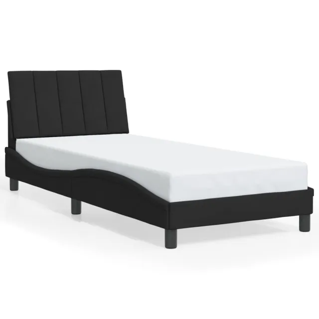 Cadre de lit avec LED sans matelas Hanko noir 80x200 cm velours