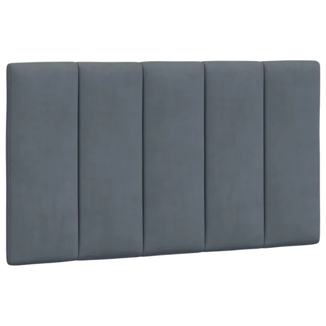 Cadre de lit avec LED sans matelas Hanko gris foncé 90x190 cm velours