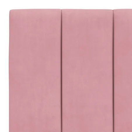 Cadre de lit avec LED sans matelas Hanko rose 90x190 cm velours