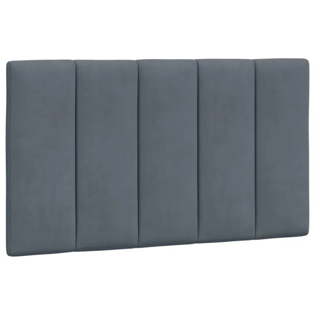 Cadre de lit avec LED sans matelas Hanko gris foncé 90x200 cm velours