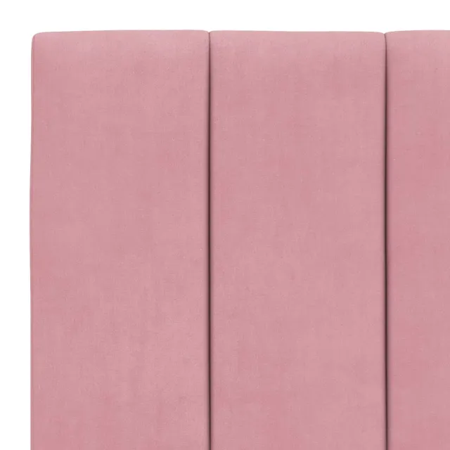 Cadre de lit avec LED sans matelas Hanko rose 90x200 cm velours