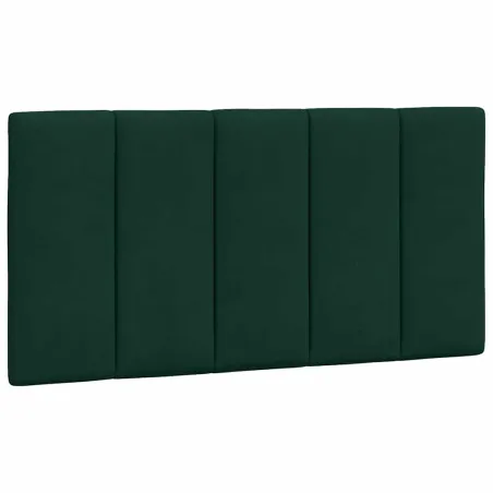 Cadre de lit avec LED sans matelas Hanko vert foncé 100x200cm velours