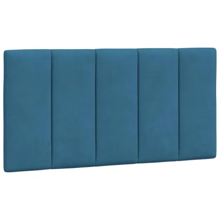 Cadre de lit avec LED sans matelas Hanko bleu 100x200 cm velours