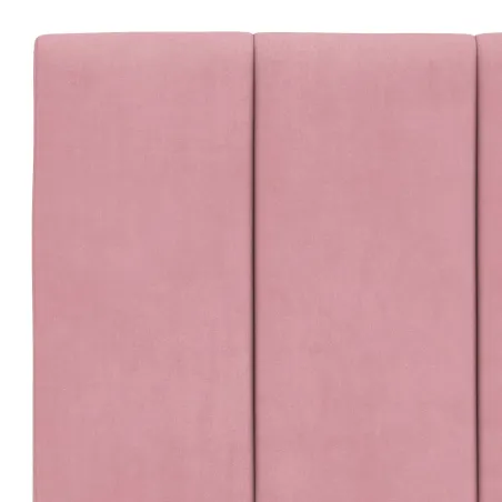Cadre de lit avec LED sans matelas Hanko rose 100x200 cm velours