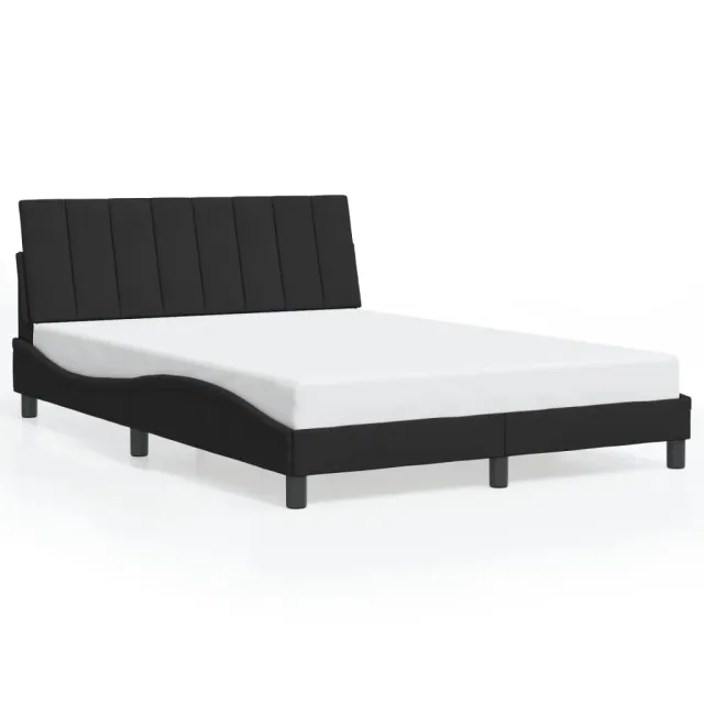 Cadre de lit avec LED sans matelas Hanko noir 120x200 cm velours