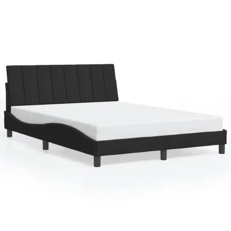 Cadre de lit avec LED sans matelas Hanko noir 120x200 cm velours