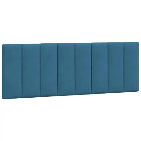 Cadre de lit avec LED sans matelas Hanko bleu 120x200 cm velours