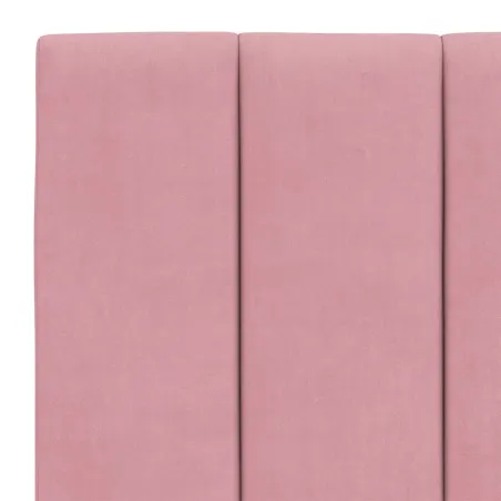 Cadre de lit avec LED sans matelas Hanko rose 120x200 cm velours