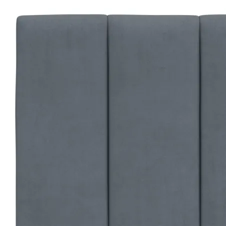 Cadre de lit avec LED sans matelas Hanko gris foncé 140x190cm velours