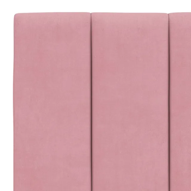 Cadre de lit avec LED sans matelas Hanko rose 140x190cm velours